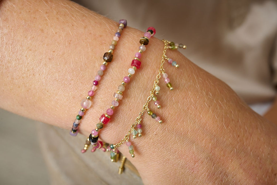 Heather Gold & Tourmaline Chain Bracelet