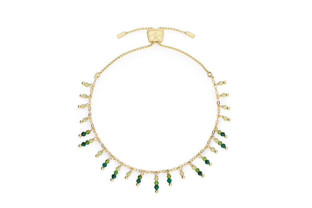 Heather Malachite & Green Gemstone Gold Bracelet