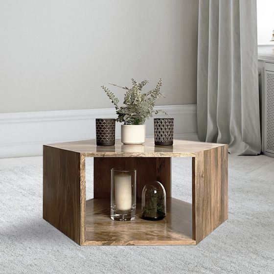 Acre & Artisan Geo Light Mango Hexagon Coffee Tables 1