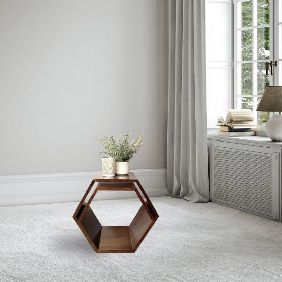 Acre & Artisan Geo Mango Hexagon Nest Of Tables