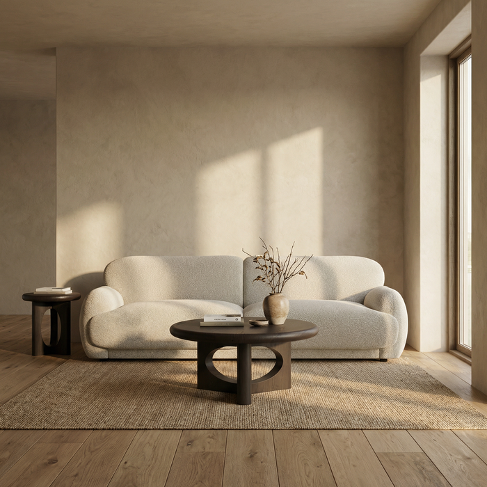 Turner Round Wooden Coffee Table Dark Walnut