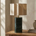 Brookes Table Lamp | Natural Linen & Dark Green Marble
