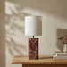 Luna Table Lamp | Maroon Red Marble & High Gloss Burgundy