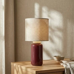 Burford Table Lamp | High Gloss Burgundy & High Gloss White