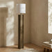 Milad Floor Lamp | Natural Linen & High Gloss Clay Green