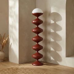 Brandon Floor Lamp | Opal & Rust Red