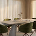 Renzo 6-10 Seat Rectangle Extendable Dining Table | Natural Travertine Effect Sintered Stone & Taupe
