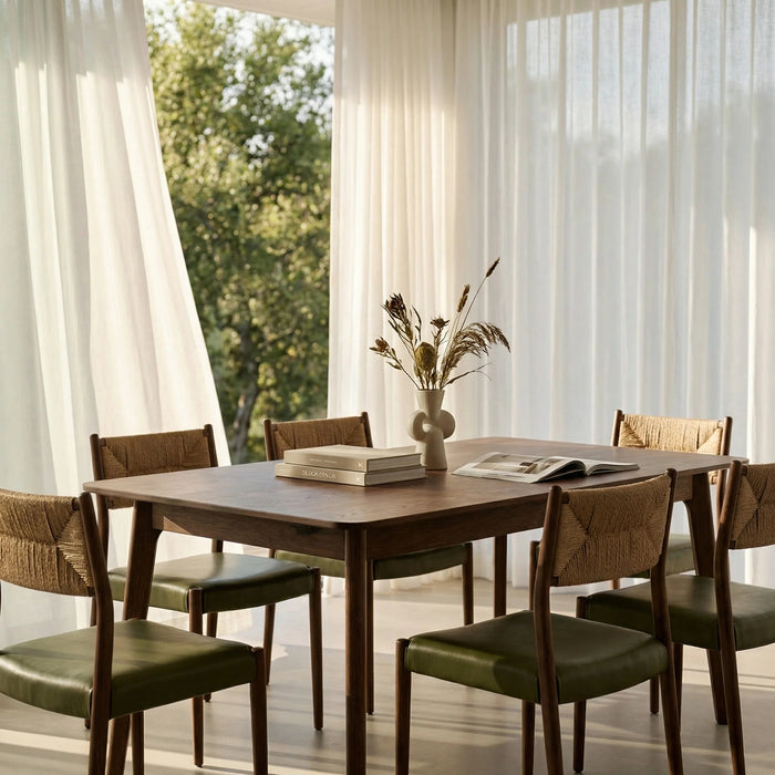 Landon 4 Seat Rectangle Wooden Dining Table Walnut