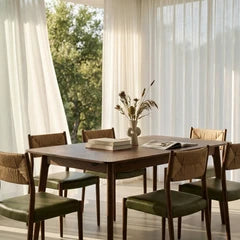Landon 4 Seat Rectangle Wooden Dining Table | Walnut