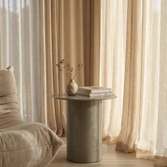 Flore Round Side Table | Sage Green Glass & High Gloss Sage Green