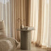 Flore Round Side Table | Sage Green Glass & High Gloss Sage Green
