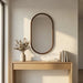 Wrenley Oval Wall Mirror, 90 x 60 cm | Walnut
