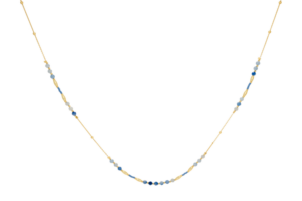 Horus Gold & Blue Aventurine Gemstone Necklace