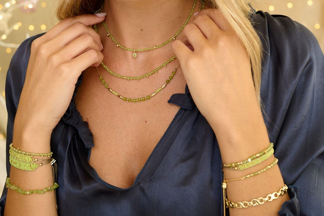 Horus Peridot Beaded Gemstone Necklace