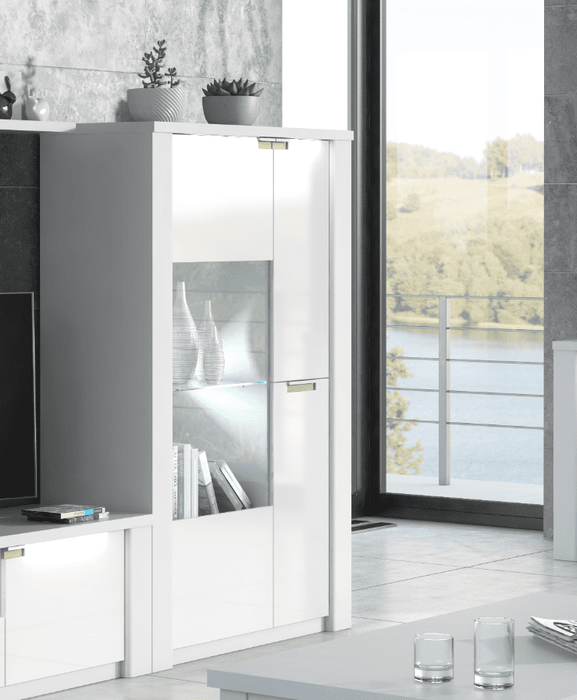 White High Gloss Wide Display Unit P9RXAR22