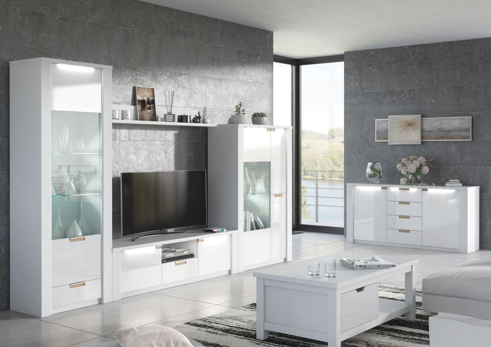 White High Gloss Wide Display Unit P9RXAR22