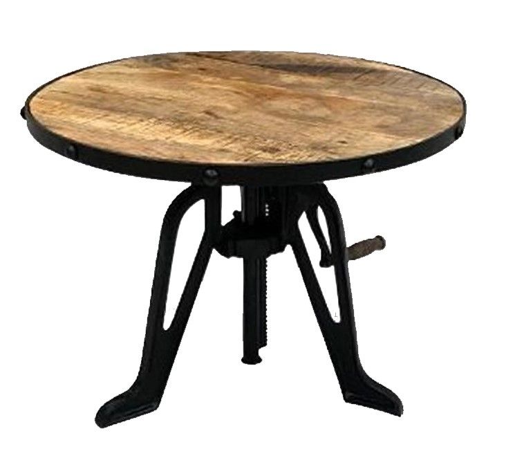 Industrial Small Iron Crank Table New Design - In Stock