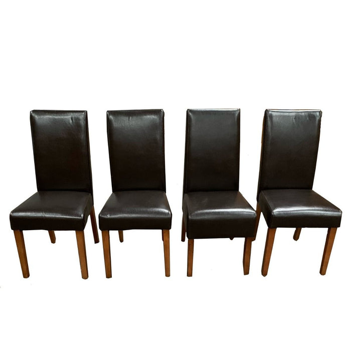 Ex Display Brown Leather Dining Chairs T242