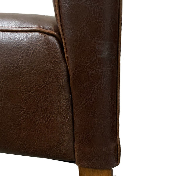 Set of 4 Antique Brown Leather Madrid Dining Chair T45