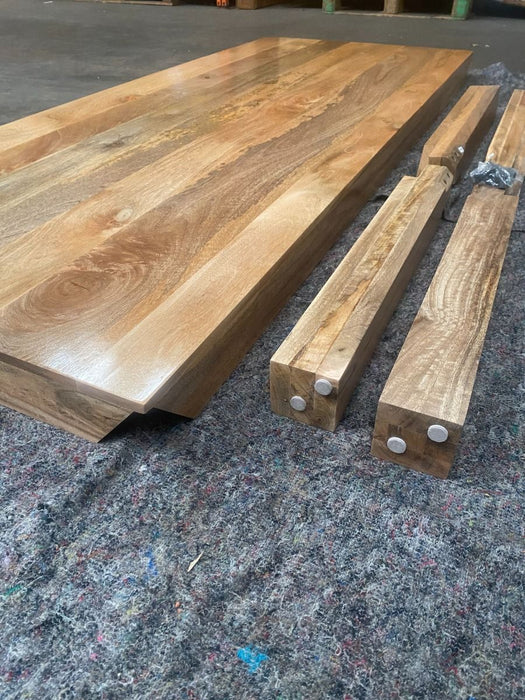 Ex Display Light Dakota 220cm Mango Wood Dining Table T551 - One Available