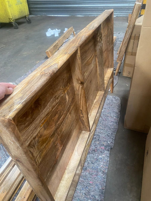 Ex Display Light Scandi Mango King Size Bed T553 - One Available
