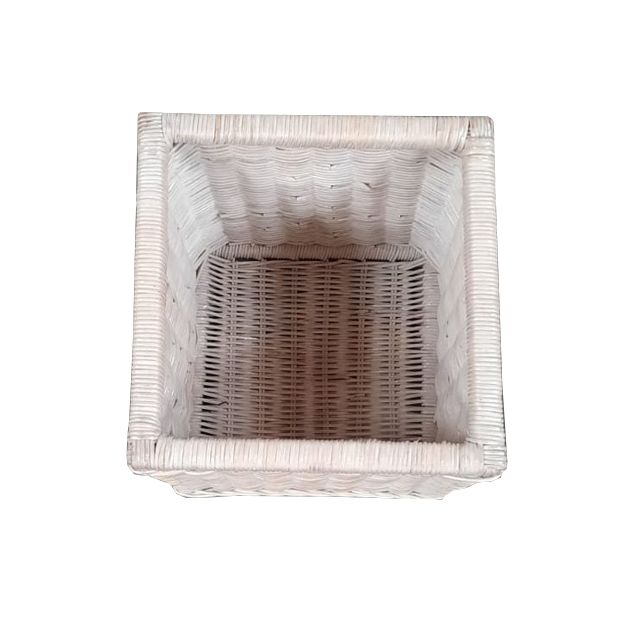 Ex Display White Rattan Basket T8