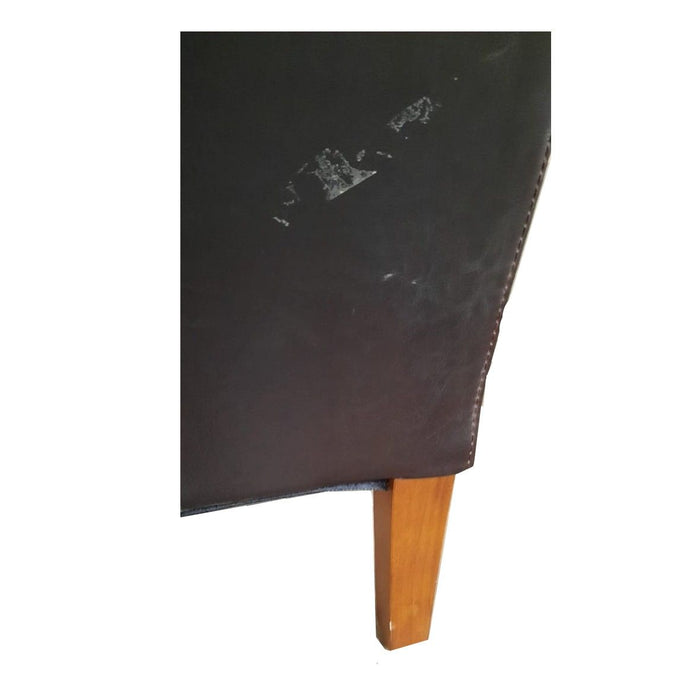Black Leather Rollback Dining Chair T9