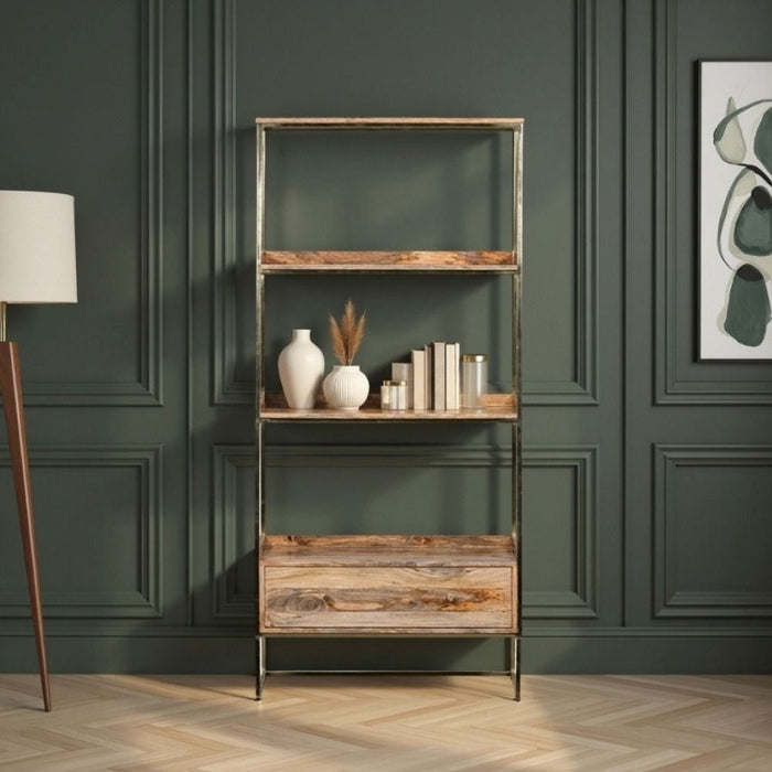 Industrial Gold Ladder 85cm Shelves - In Stock