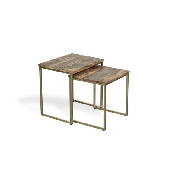 Acre & Artisan Industrial Gold Nest Of Tables