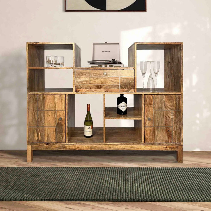 Inset Light Mango 130cm LP TurntableDrinks Cabinet - In Stock