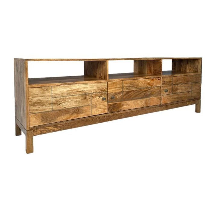 Inset Light Mango 180cm Media Unit - In Stock