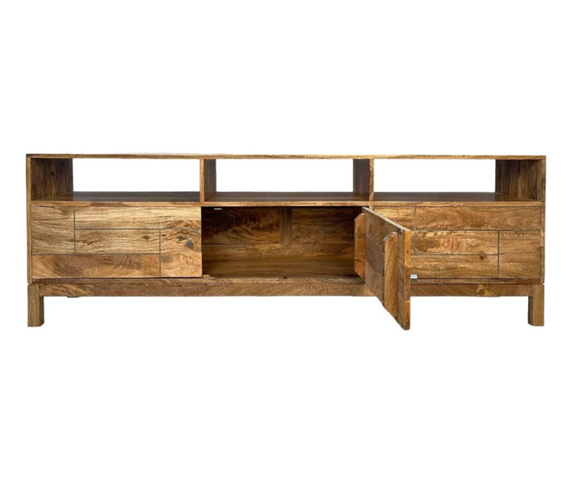 Inset Light Mango 180cm Media Unit - In Stock