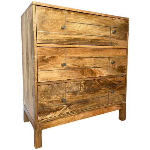 Inset Light Mango 74cm Chest of Drawers - In Stock