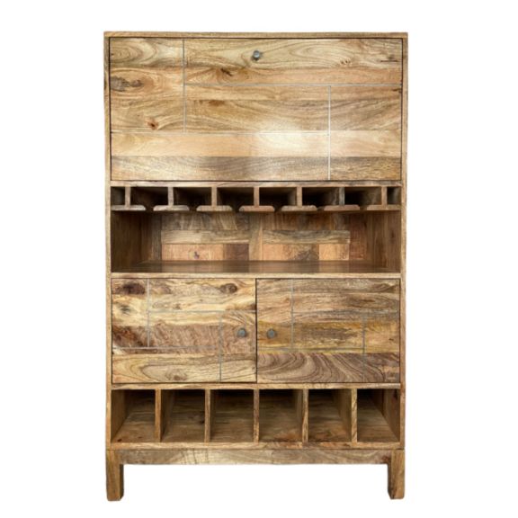 Inset Light Mango 85cm Drinks Cabinet - In Stock