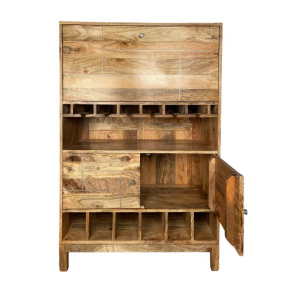 Inset Light Mango 85cm Drinks Cabinet - In Stock