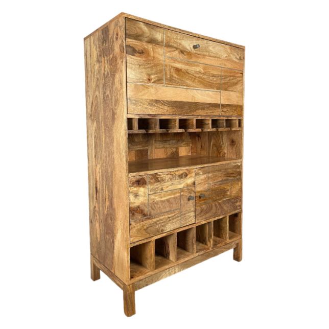 Inset Light Mango 85cm Drinks Cabinet - In Stock
