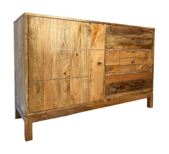 Inset Light Mango 120cm Sideboard - In Stock