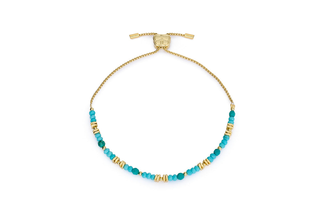 Iris Gold Turquoise Howlite Gemstone Slider Bracelet