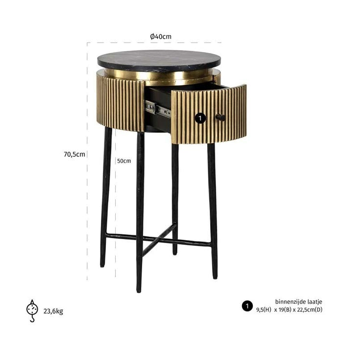 Ironville Gold Side Table