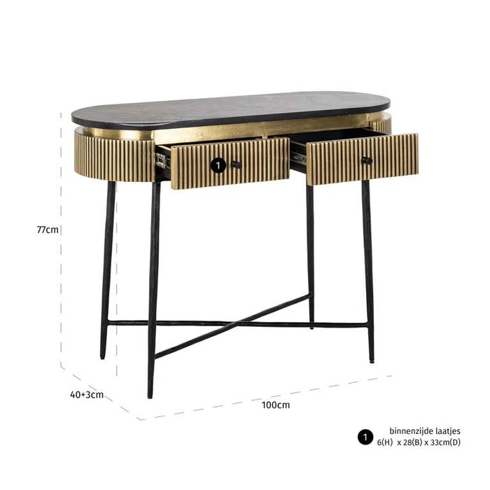Ironville Gold Console Table