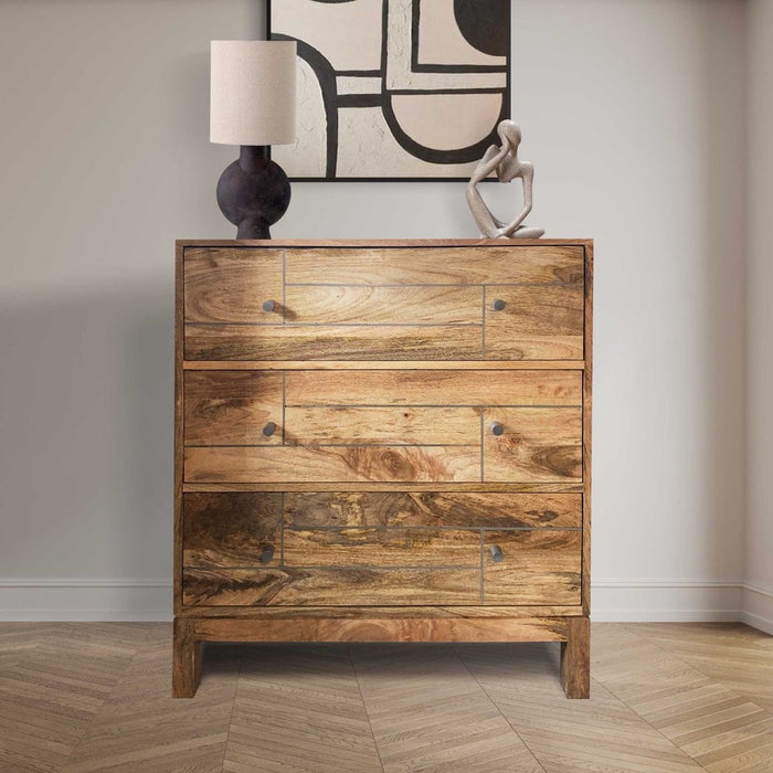Inset Light Mango 74cm Chest of Drawers - In Stock