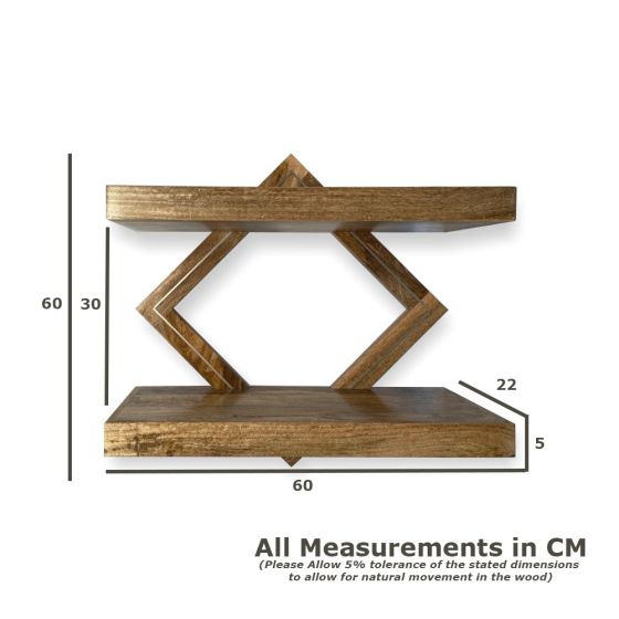 Acre & Artisan Inset Light Mango Shelf (60cm)