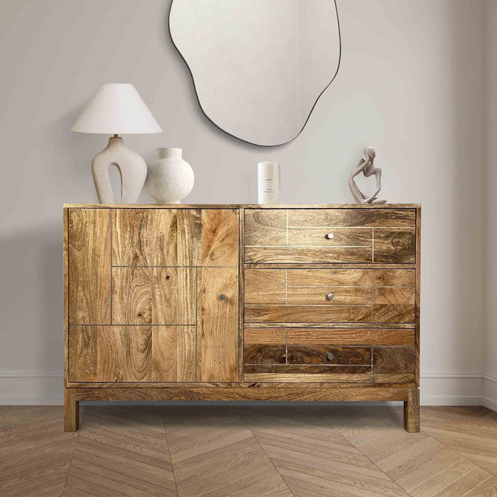 Inset Light Mango 120cm Sideboard - In Stock