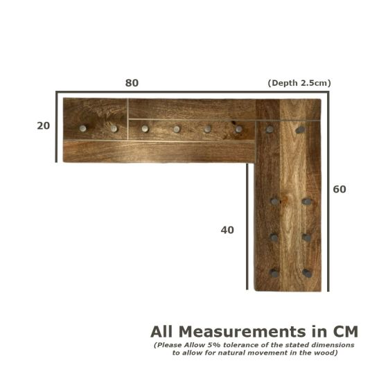 Acre & Artisan Inset Mango Key Hooks (80cm)