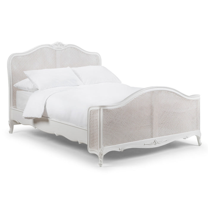 Ivory French Inspired Rattan Bed