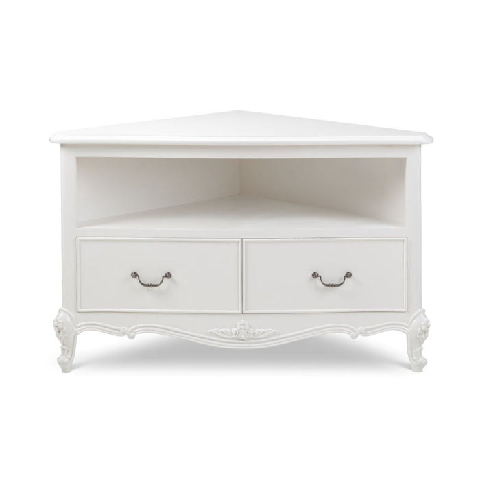 Ivory French Inspired Corner TV Cabinet