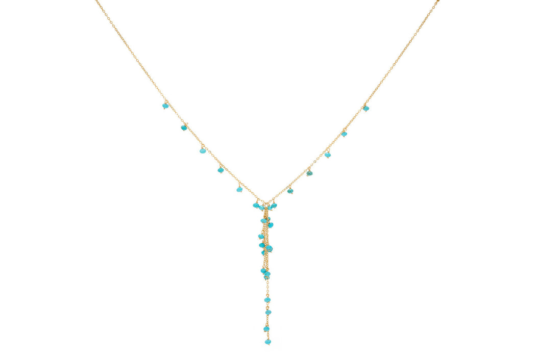 Ivy Turquoise Gemstone Beaded Lariat Necklace