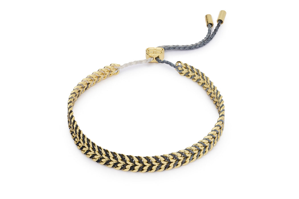 Iztac Charcoal & Gold Braided Friendship Bracelet