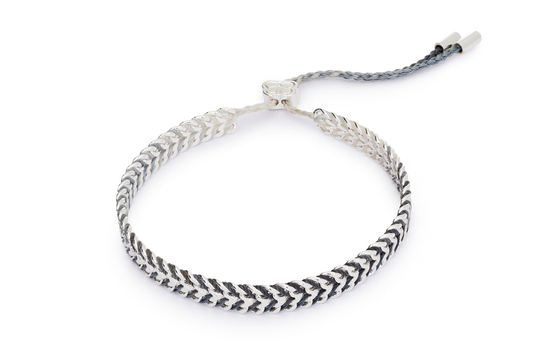 Iztac Charcoal & Silver Braided Friendship Bracelet