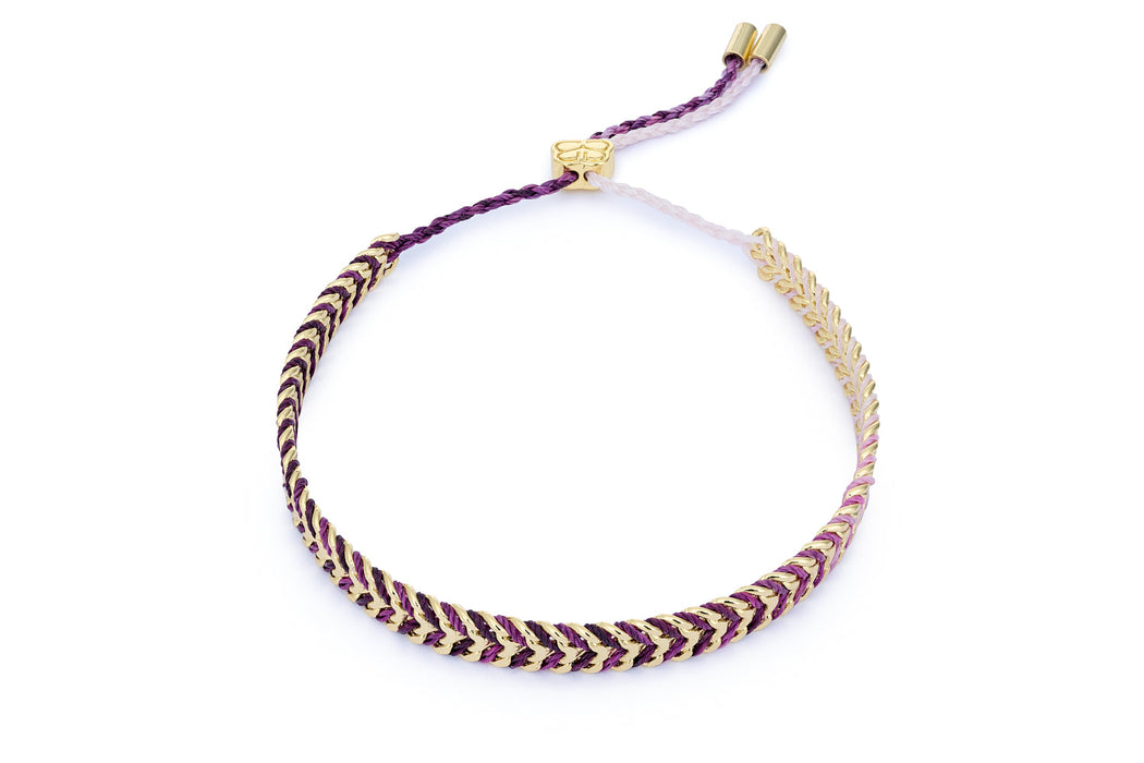 Iztac Gold & Purple Ombre Braided Bracelet